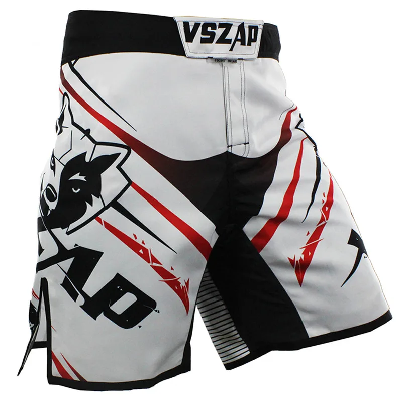 Боксерские трусы MMA шорты бои Короткие полиэстер брюки для муай-тай тайские боксерские шорты взрывающиеся 006 - Цвет: Бежевый