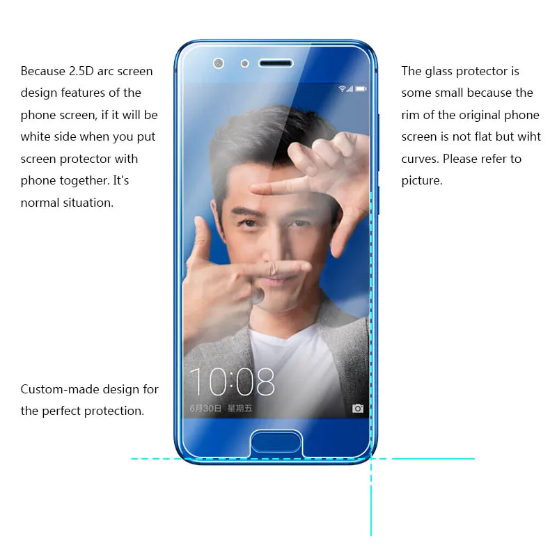 Для Huawei Honor 9 закаленное стекло пленка 9H 2.5D Премиум чехол с защитной пленкой для