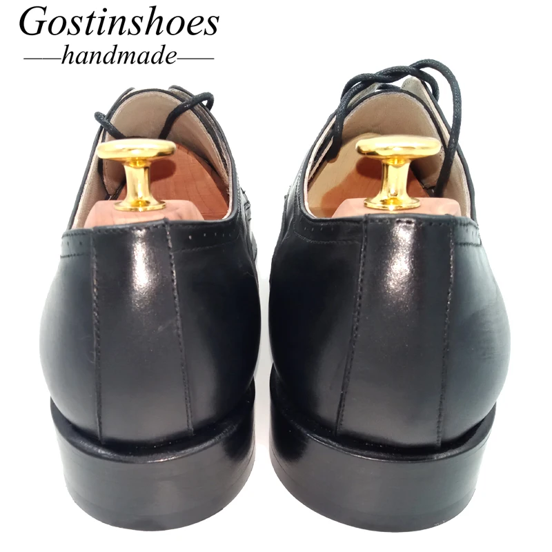 GOSTINSHOES/Мужские модельные туфли ручной работы Goodyear черные из коровьей кожи с