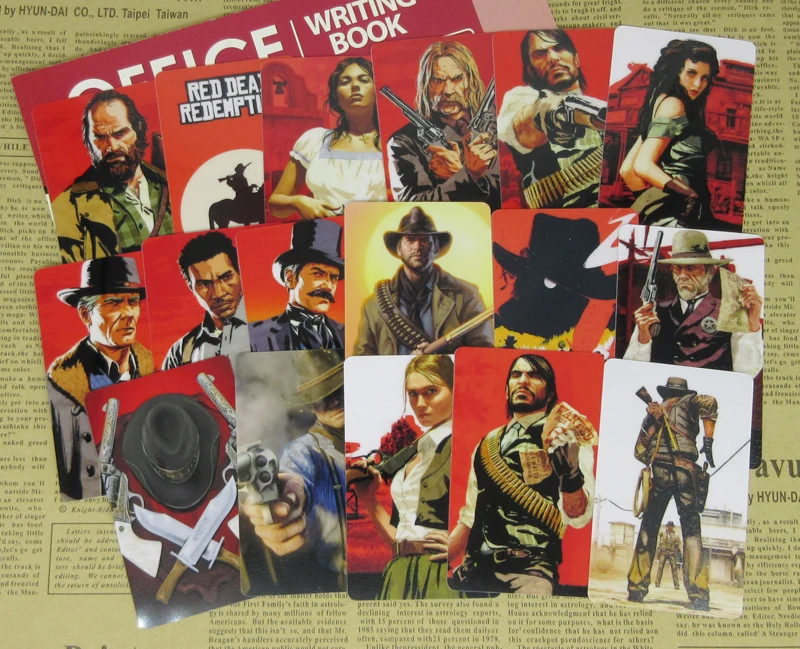 35 шт. красный Dead Redemption стикер карты классические западные персонажи видеоигр Джон Артур Чарлз Сэди голландский RDR2 стикер s