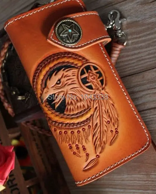 Custom Cowboy Skull Concho on a Brown Harness Leather Flip ID Bi-fold Wallet Proudly made in the USA. Custom Cowboy Skull Concho on a Brown Harness Leather Flip ID Bi-fold Wallet Proudly made in the USA.