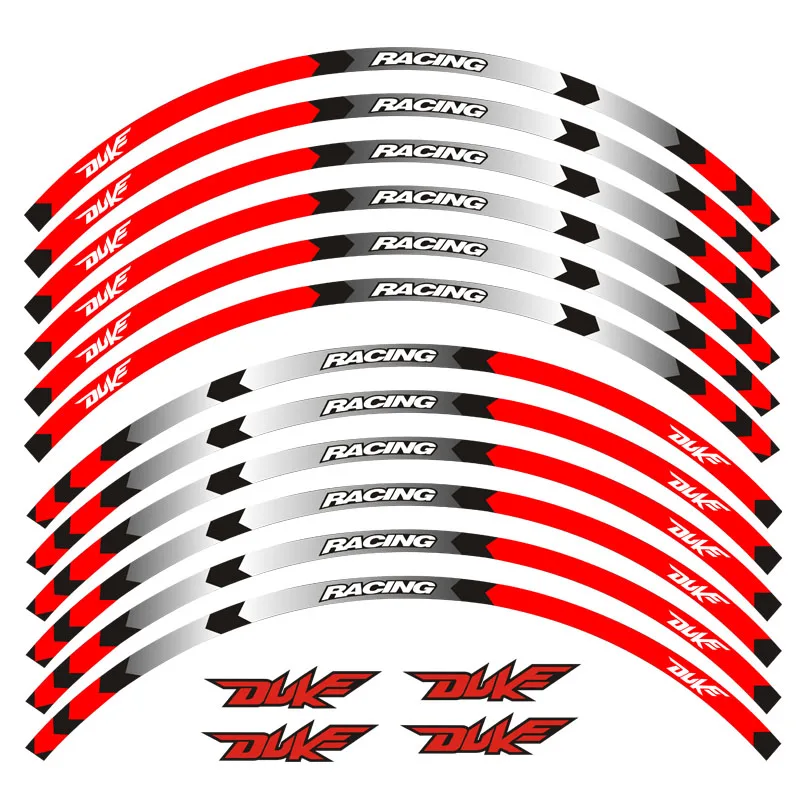 Лидер продаж мотоциклетный обод полоски наклейки 17 дюймов колеса Стикеры светоотражающая лента для KTM DUKE 200 390 690 990 Светоотражающие Стикеры - Цвет: A red