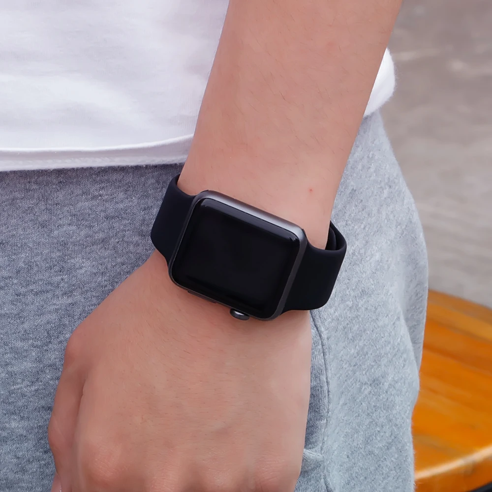 

CRESTED Sport strap For Apple watch band 4 42mm 44mm iwatch series 3 2 1 38mm/40mm Silicone correa rubber wrist Bracelet belt