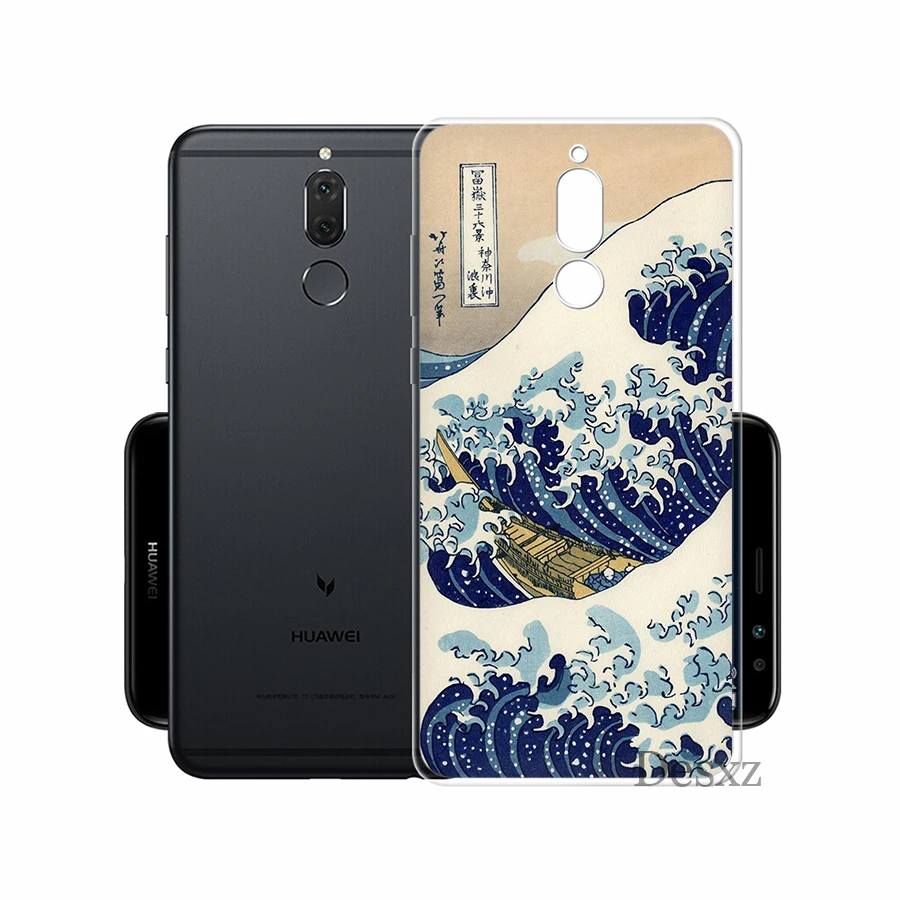 Мягкие ТПУ чехол для телефона Hokusai большая волна от канагава чехол для huawei Honor 6A 7A 7X 7C 8X8 9 10 Lite в виде ракушки