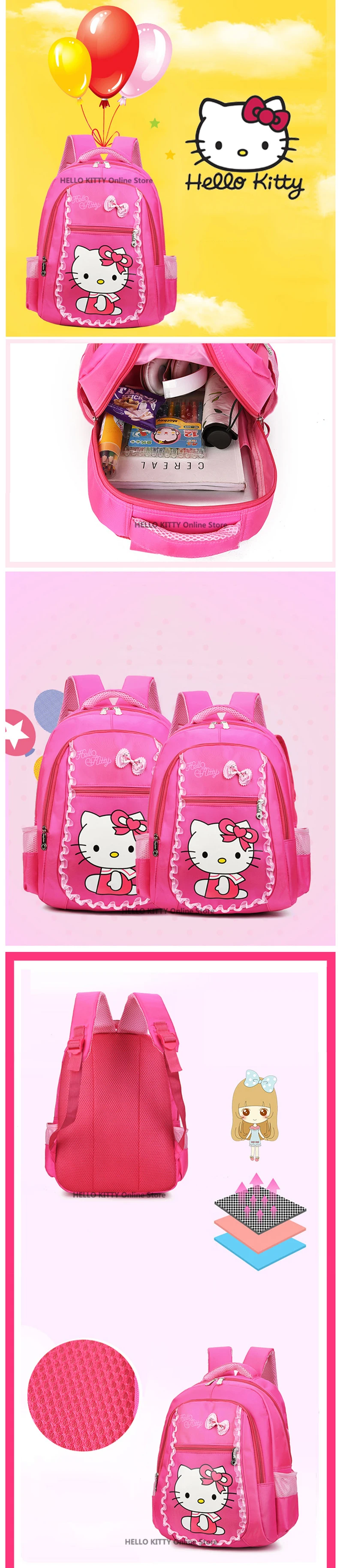 Kawaii Мультяшные Розовые hello kitty Рюкзаки милые Мультяшные детские KT рюкзаки для девочек детские школьные сумки детские подарки хорошее качество