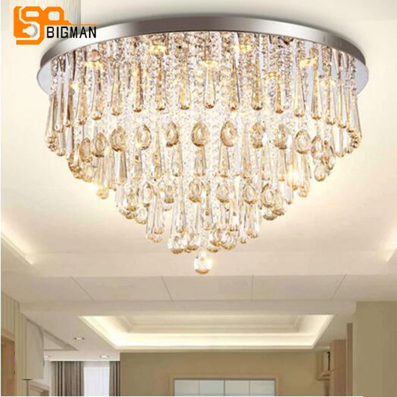 

BIGMAN new luxury crystal lamp modern chandeliers LED lights for living room bedroom clear champagne crystal chandelier