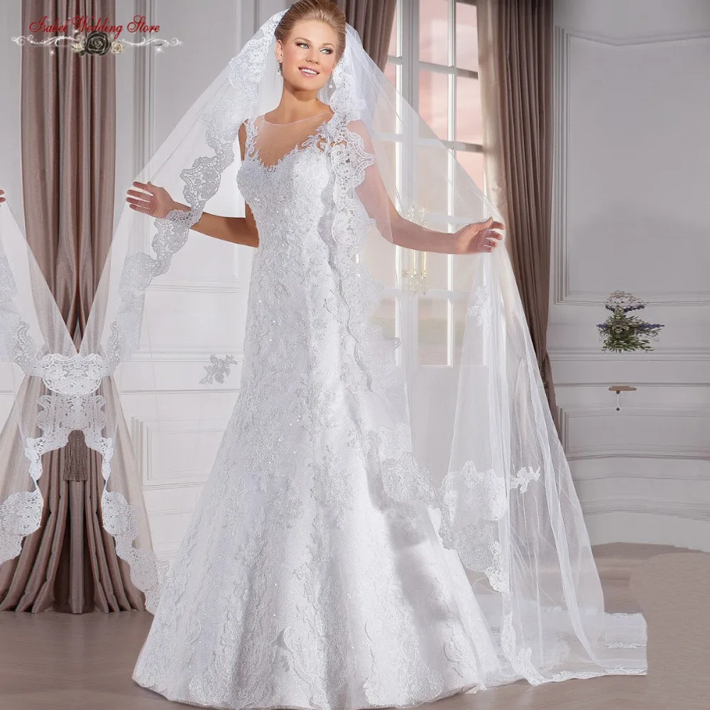Fantastic Mermaid Wedding Dresses Sheer Back Vestido De Novia Vintage