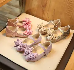 Модная детская обувь для девочек с блестками, кожаная обувь принцессы для подростков, обувь для девочек-подростков вечерние Свадебная