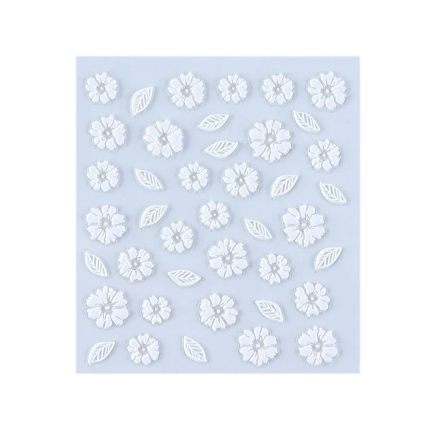 5D Embossed Nail Sticker Decals Blooming Flower Acrylic Engraved 3D Slider Manicure Empaistic Nail Art Decoration Tips CH1019 - Цвет: 28