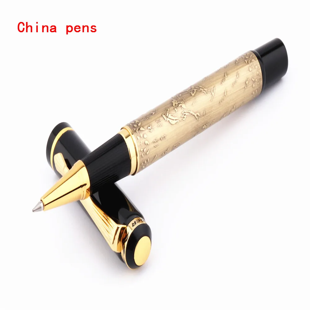 

Luxury quality metal copper Baoer 507 Brass colors Eight horses Business office Medium Nib Rollerball Pen New