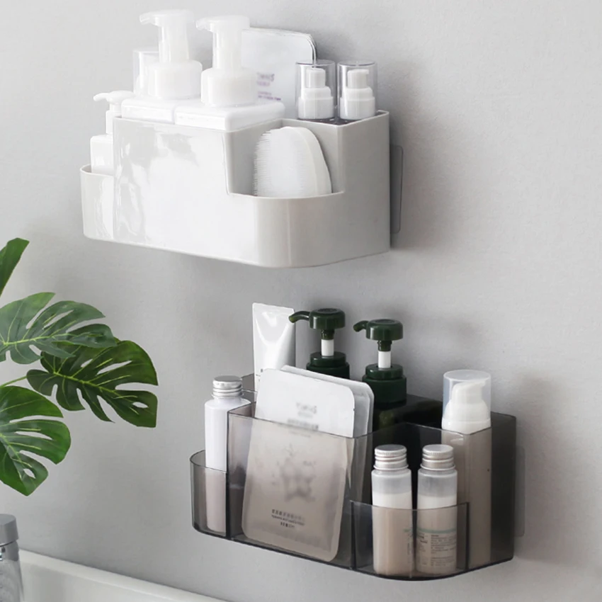 

Bathroom Accessories Sets Bathroom Shelf Wall Hanging Punch-free Storage Rack Wall Suction Wall Plastic Toilet Bathroom