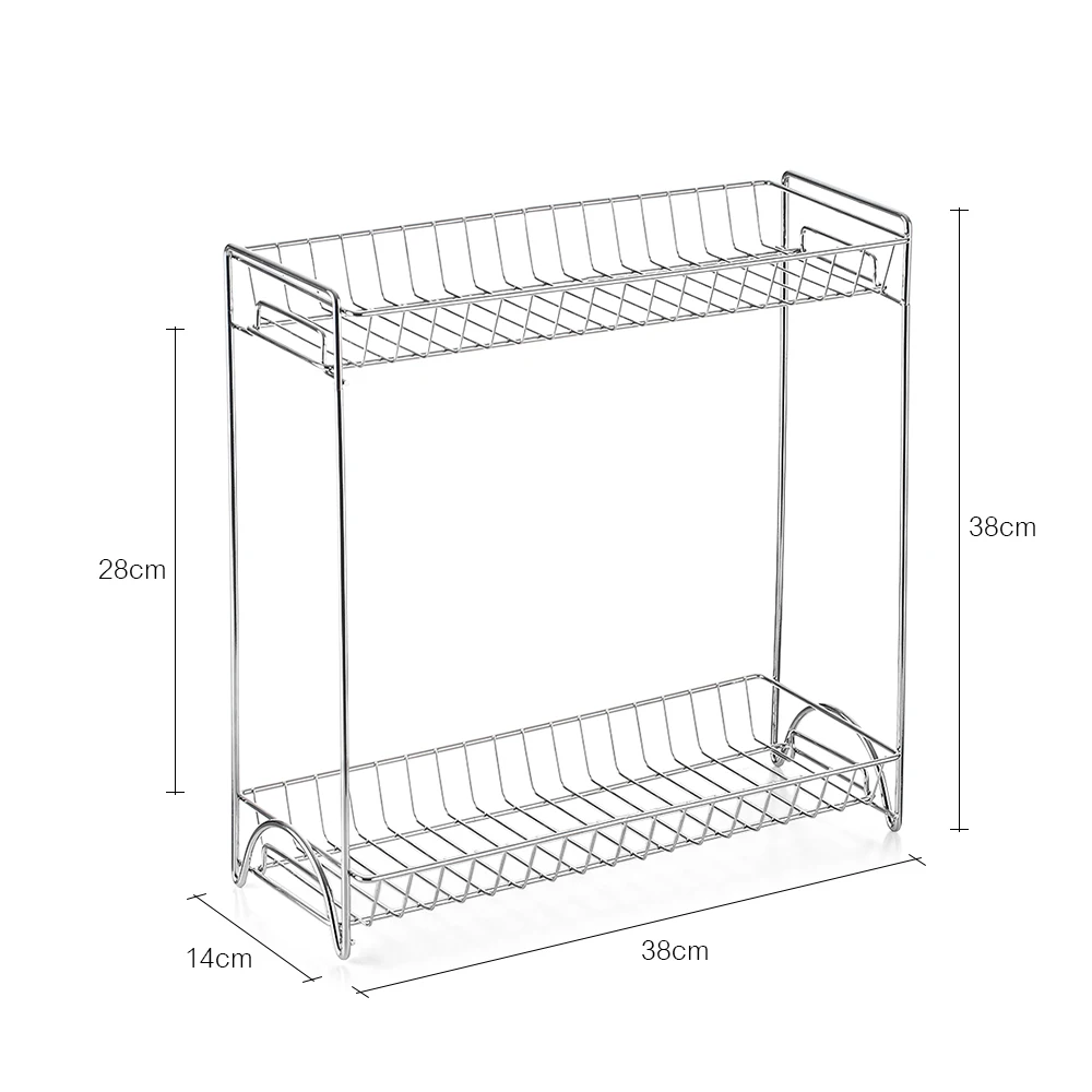 2-х уровневые специй постоянная стойка Кухня стеллаж для хранения Ванная комната устройство для хранения на столешнице бутылка-органайзер полка держатель хром инструмент