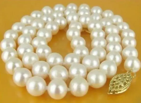 Naturel 20 mm Blanc South Sea Shell collier de perles 18" AAA 