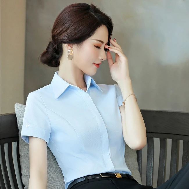 Short sleeve work tops womens Clearance