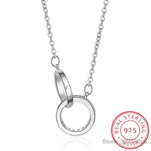 925 пробы Серебряные Круглые ожерелья подвески женские ожерелья и подвески ювелирные изделия воротник Colar de Plata 925