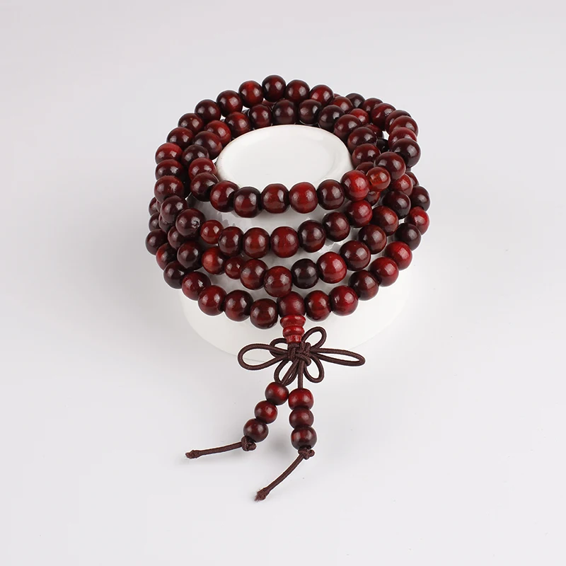 

108 Beads 6 8 mm Natural Sandalwood Buddhist Buddha Wood Prayer Bead Bracelets & Bangles Jewelry