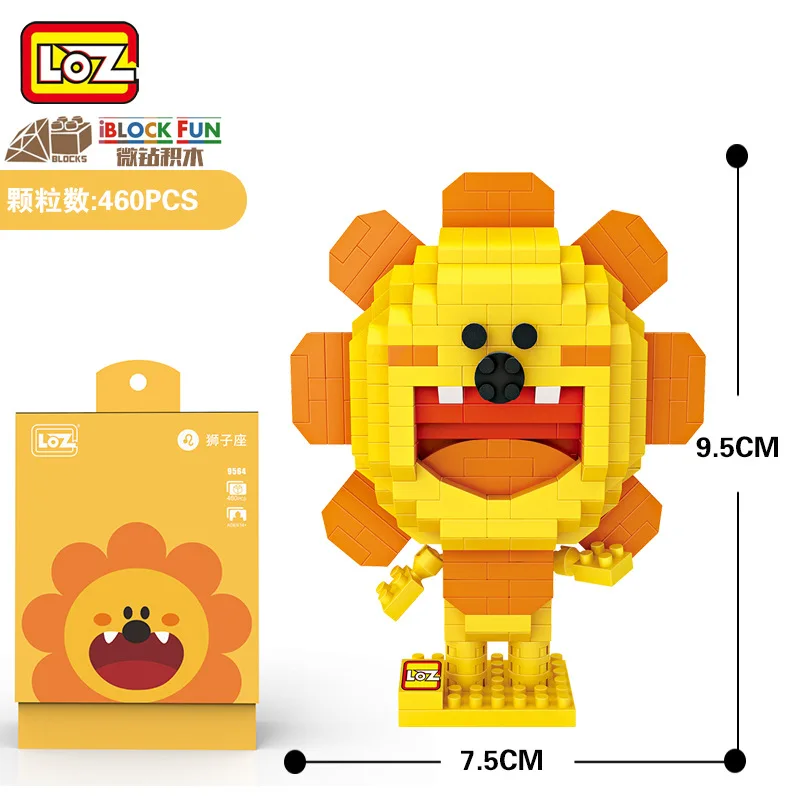 LOZ алмазные блоки TongDaoDaShu Лев созвездие игрушки мультфильм животных Diy