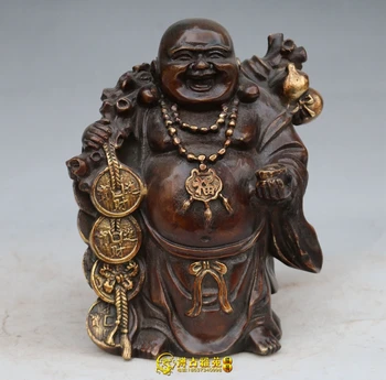 

The cloth bag monk Buddh Buddha Maitreya copper ornaments Buddha copper statue bronze gold bag Feng Shui Lucky House