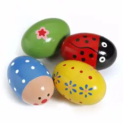 Красочные деревянные яйцо для маленьких девочек игрушки Музыка шейкер музыкальный инструмент преподавания перкуссии Погремушки Ну