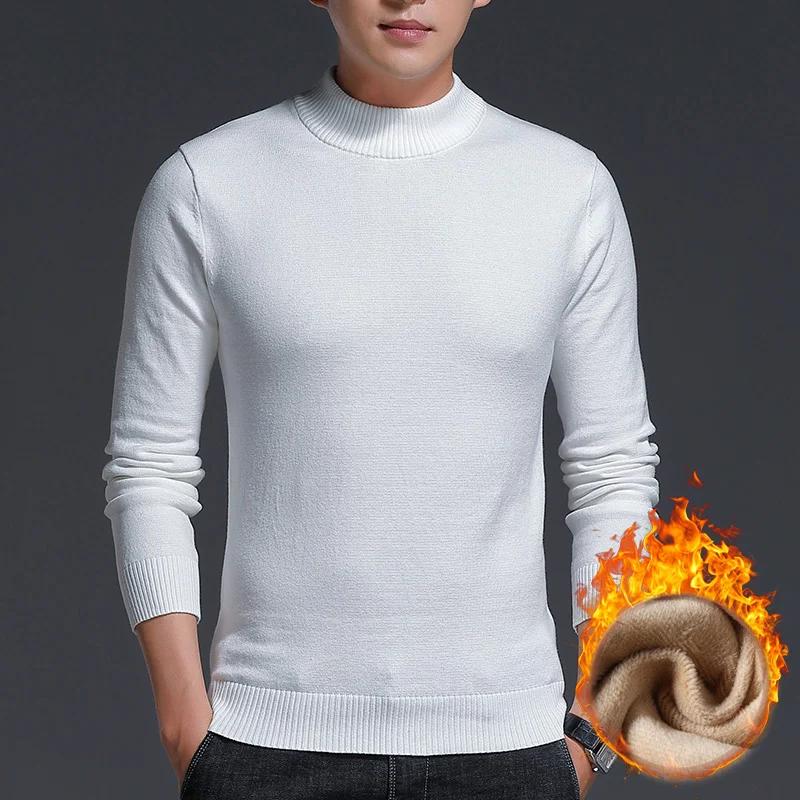 Brand New Casual Sweater Men Pullovers Thick Warm Autumn Fashion Style Cashmere Sweater Male Solid Slim Fit Knitwear Pull Coat