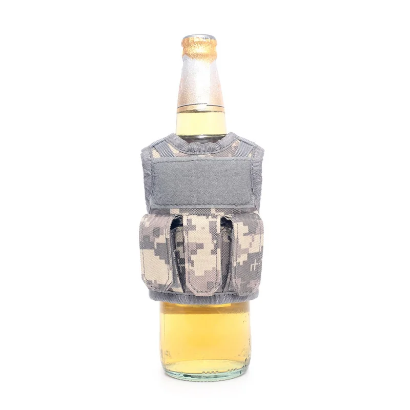 Регулируемый плечевой ремень 7 цветов тактический Чехол для пивной бутылки военный Мини Миниатюрный Molle жилет Личная бутылка набор напитков TX005