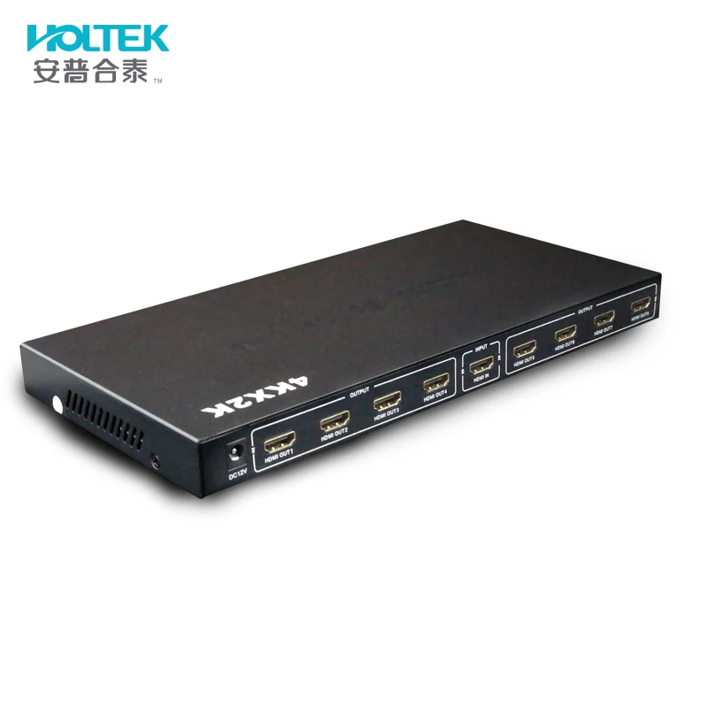 HOLTEK 3D 4K*2K HDMI Splitter 1X8 Port 1input to 8output