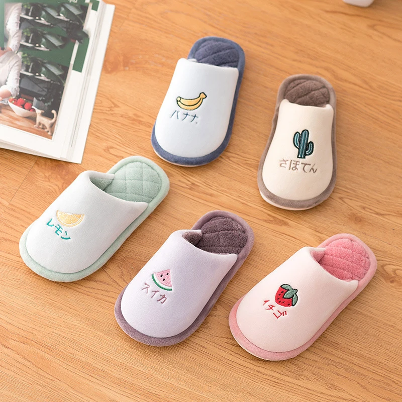 

Strawberry Slippers For Girls Boys Kids Flip Flops Children Fruit Home Shoes Winter Indoor Warm Plush Cotton Baby Toddler shoes