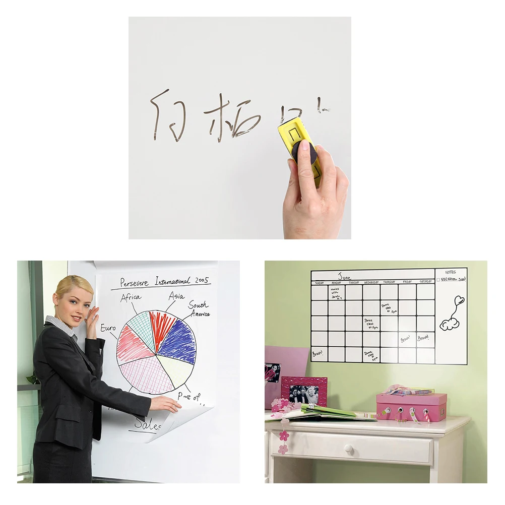 Magic Whiteboard 45*60cm Erasable White Board Office Study Decor Vinyl Removable Sticker Home School | Канцтовары для офиса и