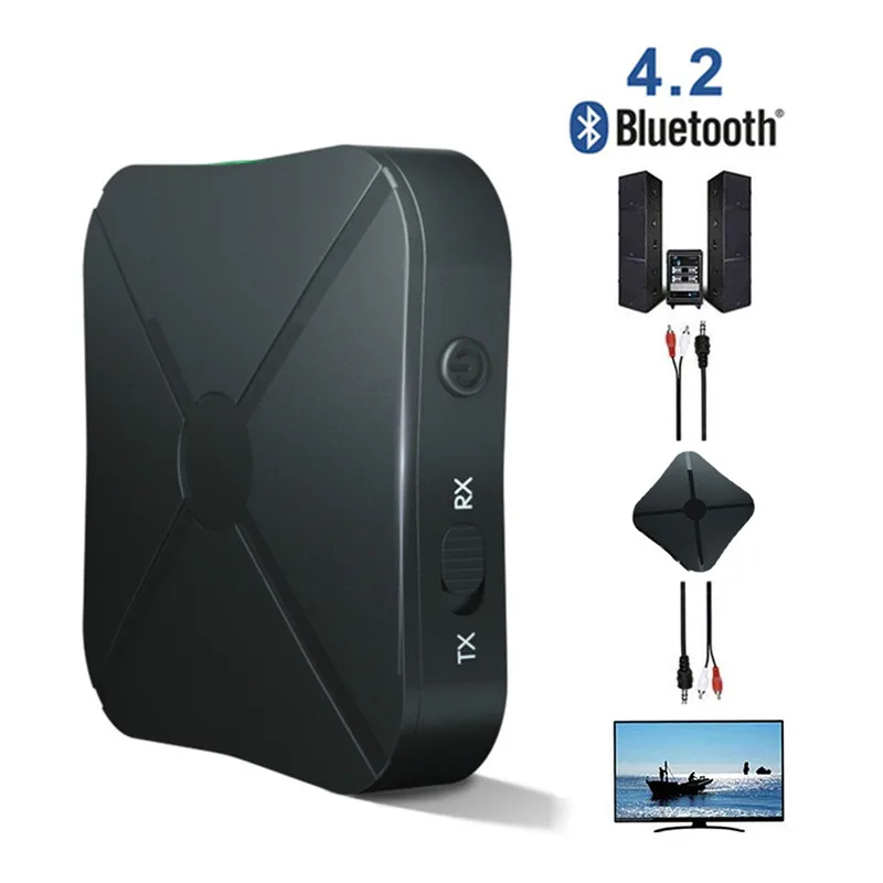 

Vacusg 2 in 1 Wireless Bluetooth 4.2 Audio Receiver Transmitter Car Music MP3 Adapter With 3.5mm AUX Audio For TV Speaker