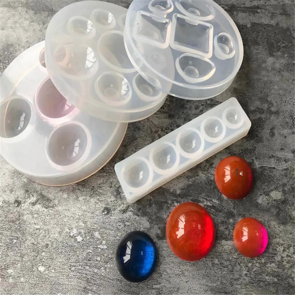 Craft DIY Transparent UV Resin DIY Liquid Silicone Mold for Earrings Necklace Making Jewelry Flat Round Cabochon Pendant Charms