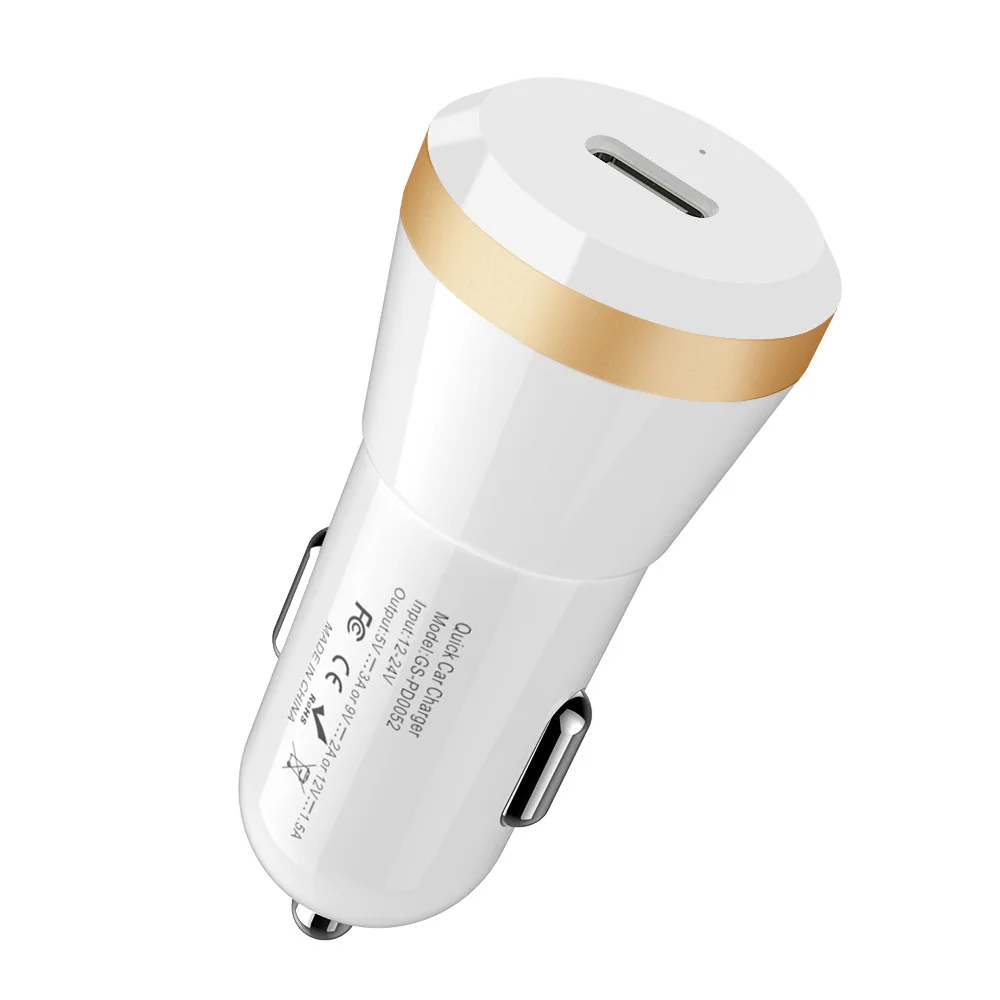 

New Style PD18W Car Charger TYPE-C Port Fast Charger for Apple X 8plus che chong tou