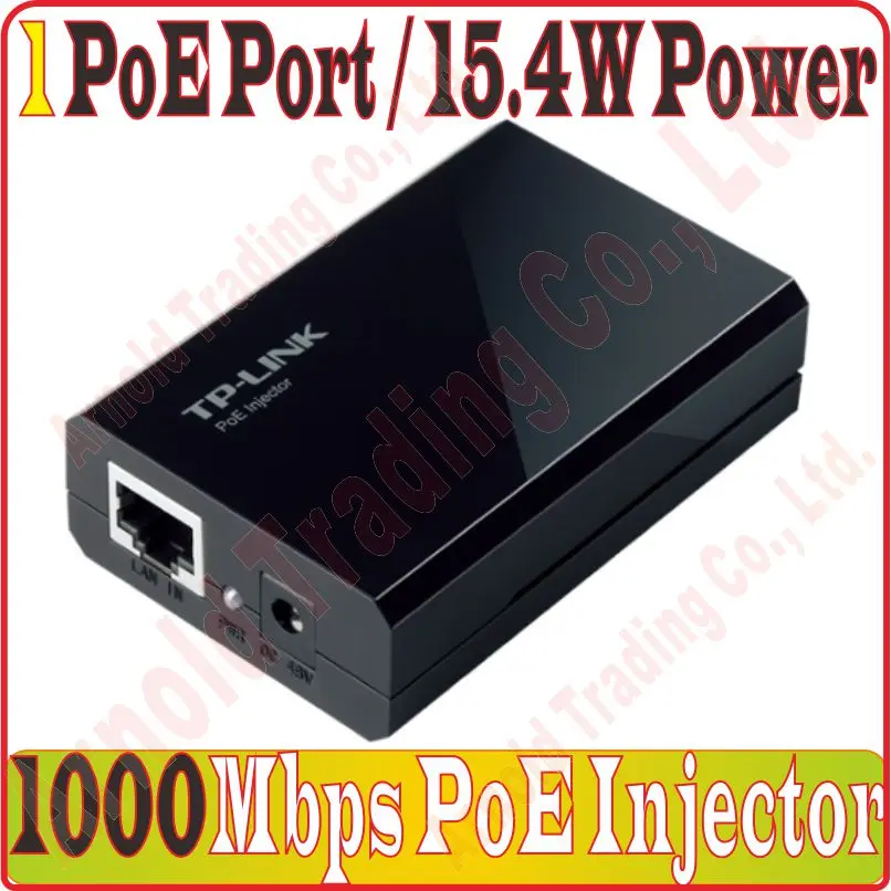 

1 PoE Port 15.4W 1000Mbps PoE Injector 1 CH PoE Switch with external Power Adaptor&DC48V Output support IEEE802.3af IEEE802.3ab