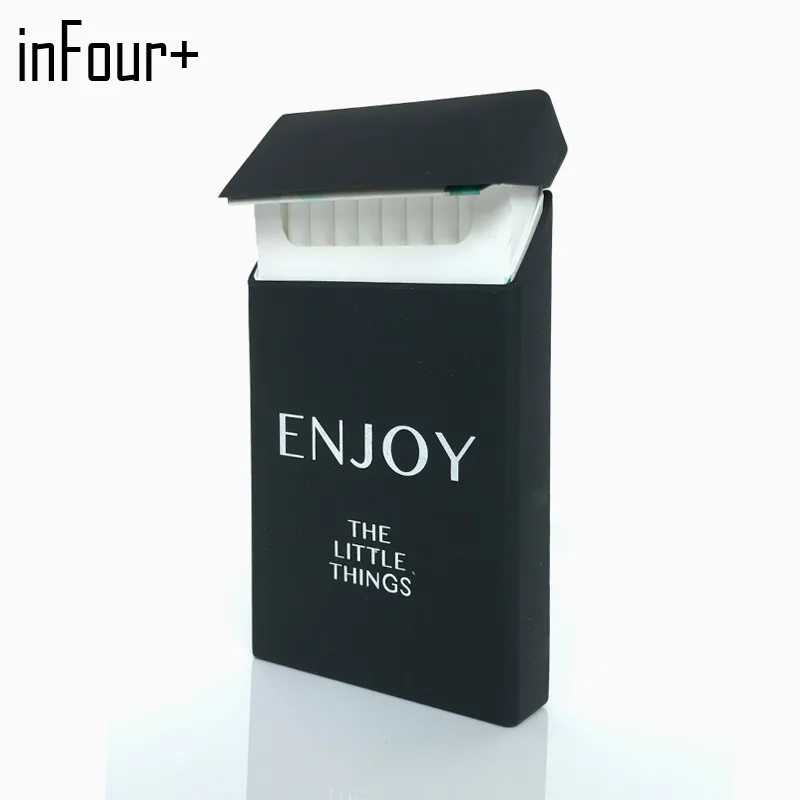 

Black Enjoy 10.5*5.8*1.4CM Silicone Lady Slims Cigarette Case Smoking Accessories 20 Cigarettes Box Cigarette Holder Tobacco Box