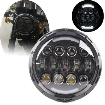 

7" 78W High Power Round LED Headlight with White DRL for Jeep Wrangler JK Patrol Y60 for Harley Road King Indian Chieftain