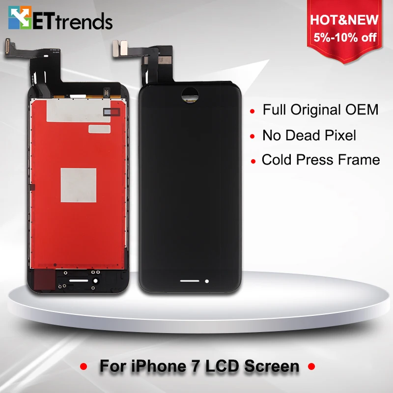 3PCS/LOT 100% Original AAA+ LCD for iPhone 7 LCD Screen Digitizer Touch Glass Screen Assembly LCD Display DHL Free Shipping