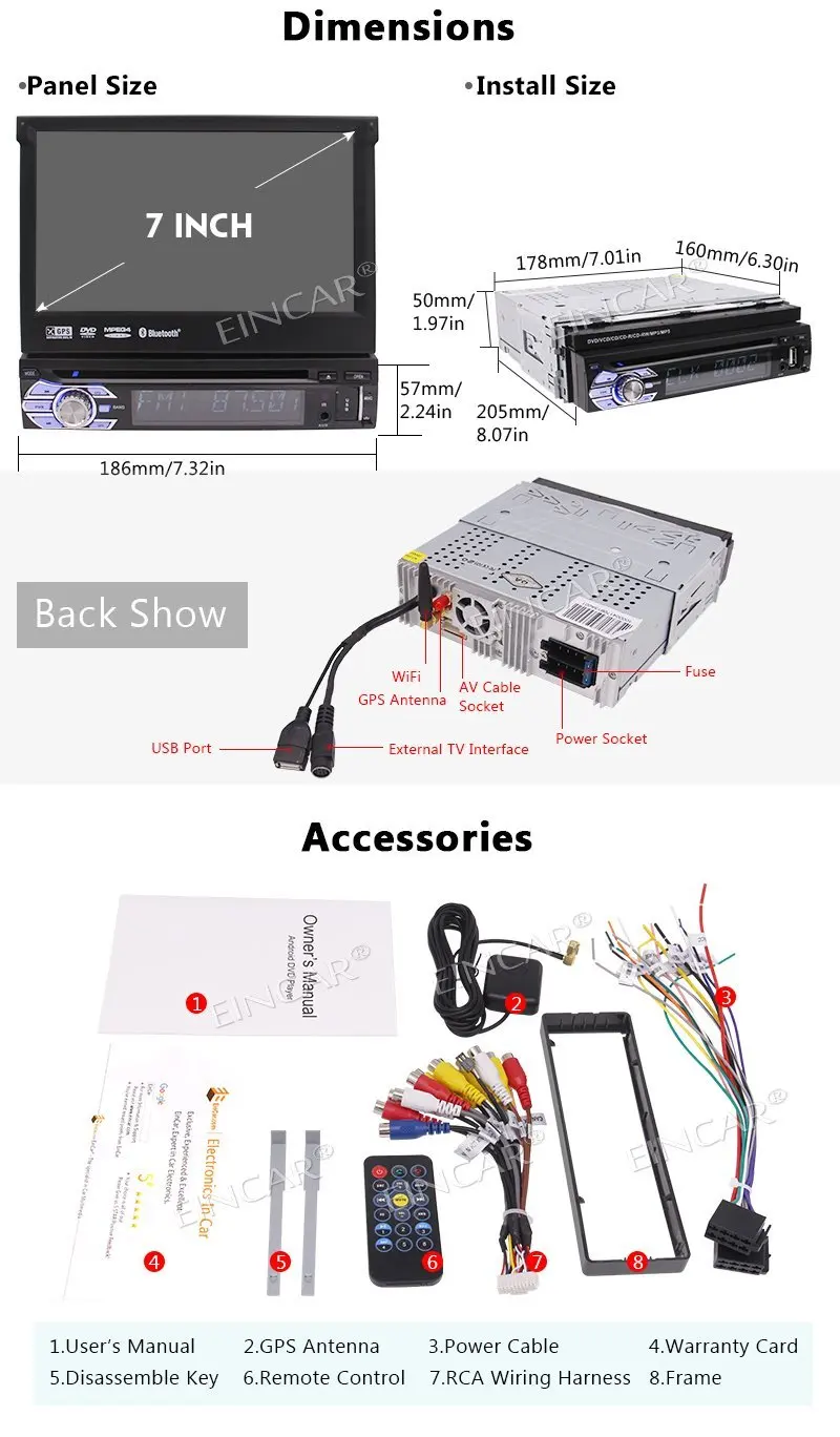 Perfect EinCar Android 6.0 Car DVD Player with Motorized Touch Screen in Dash GPS Navigation Car Stereo System Automotive Audio Video 8 Perfect EinCar Android 6.0 Car DVD Player with Motorized Touch Screen in Dash GPS Navigation Car Stereo System Automotive Audio Video 8