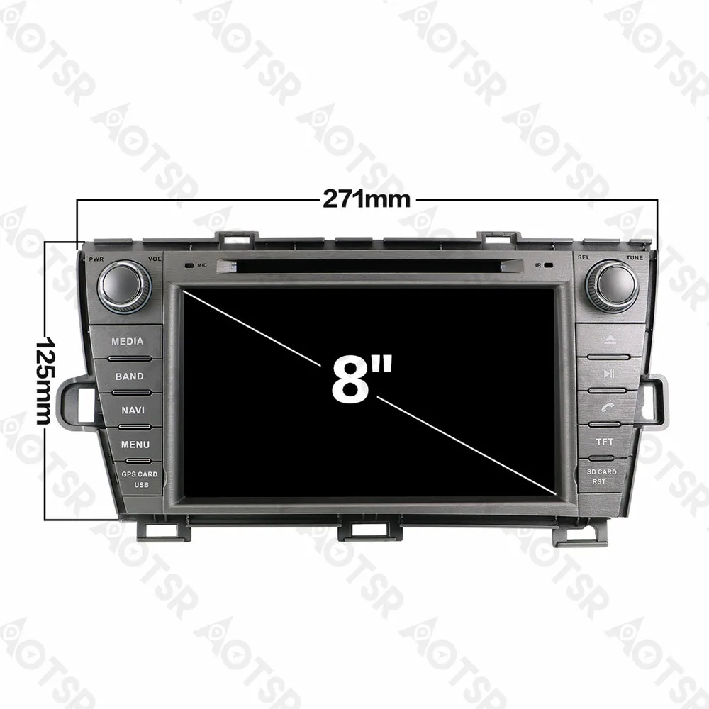 Clearance Aotsr Android 8.1 Car DVD Player GPS Navigation For TOYOTA Prius 2009-2013 Radio Multimedia Auto Radio Head Unit 2 Din stereo 2