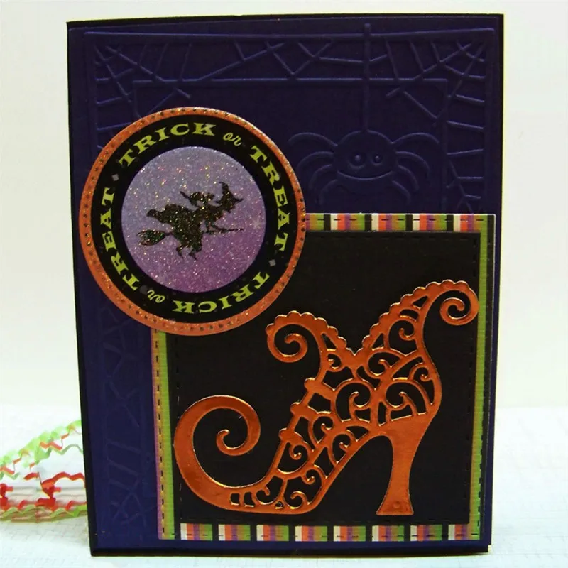 

Naifumodo Witch Girl Shoe Metal Cutting Dies New for Scrapbooking Album Embossing Paper Stencil Crafts Diecut Decoration