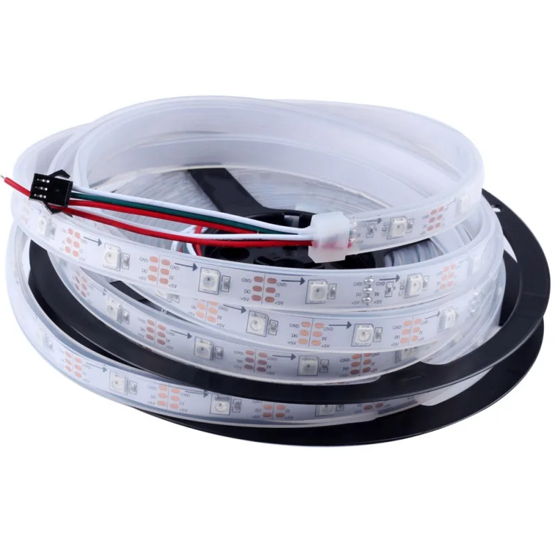 Светодиодный свет WS2812B 5050 RGB Светодиодные ленты 30/60/144 светодиодный s/M ws2812 IC