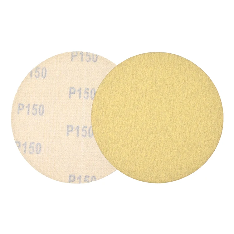 POLIWELL 10 шт. желтая Песочная бумага 5 дюймов 125 мм зернистость 60-1000 заднее Флокирование шлифовальный диск для крючка и петли шлифовальный диск