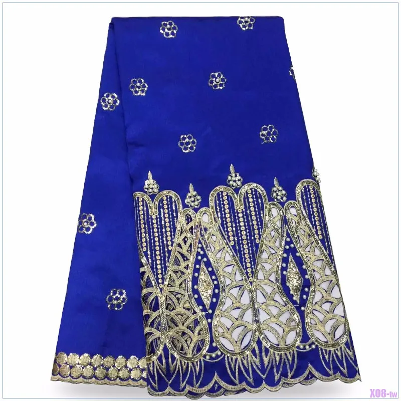 The noble and Fashion African Royal blue silk george lace Fabric with sequins For popular Garment!GEWD161103 | Дом и сад