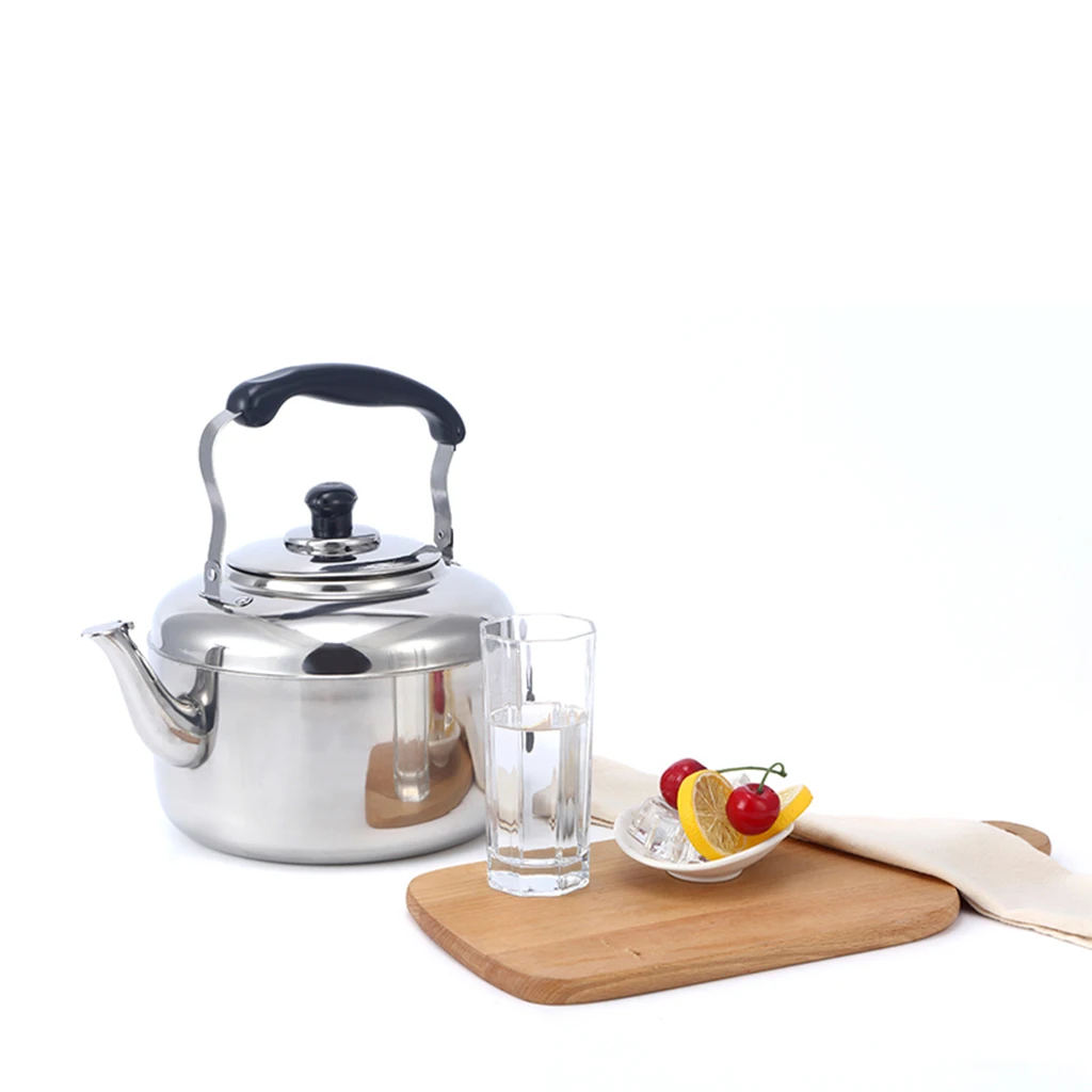 Stainless Steel Whistling Tea Kettle Coffee Kitchen Stovetop Induction 4L, 5L, 6L