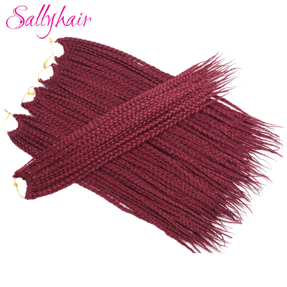 Sallyhair Brands 3X Afro Box Braids 22inch 22 Pcspack Synthetic Crochet Ombre Tow Tone Braiding Hair Extensions Black Brown Bug (47)