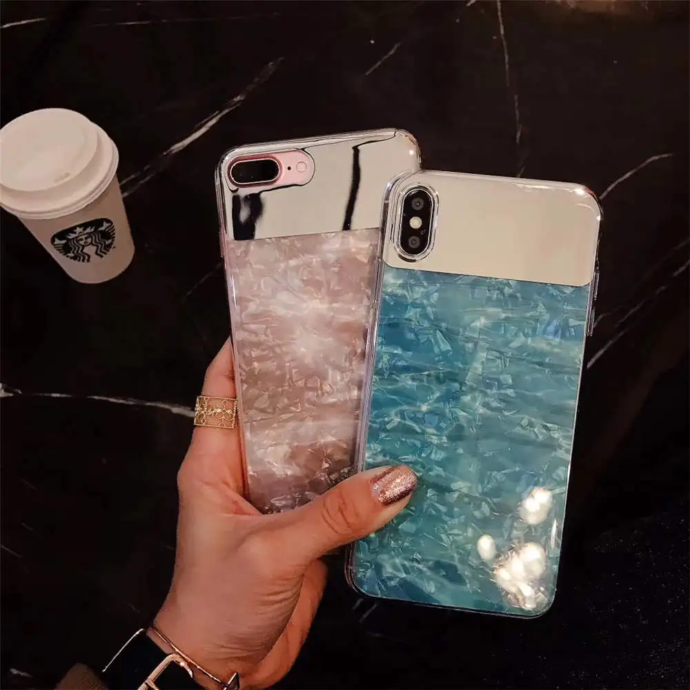 

New For Iphone 66S 6P78 8P X Xs Xr Xsmax Water Ripple Makeup Mirror Tpu Shell