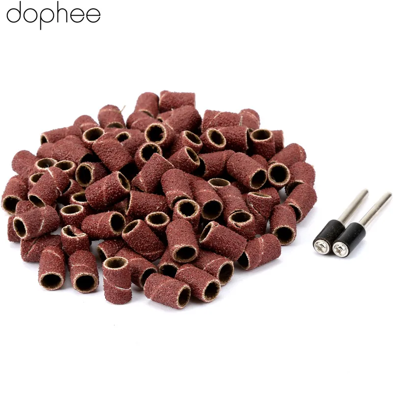 Dophee 100 шт. 1/4 "грит 80 # шлифовальные ленты W 10 оправки 1/8" хвостовиком роторный инструмент ногтей дрель биты инструмент Бесплатная доставка