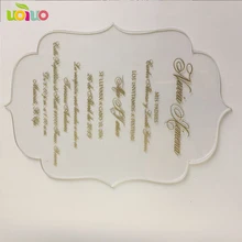 Горячая пользовательская печать на заказ с парой фотографий прозрачная акриловая Свадебная пригласительная карта маска