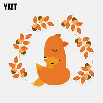 

YJZT 14CM*12CM Cute Fox Animal Cartoon PVC Car Sticker Decals Decoration 5-0991