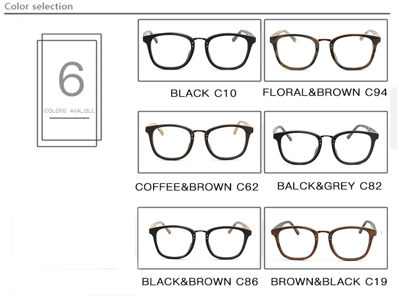AZB деревянная оправа для очков ручной работы с прозрачными линзами, мужские оптические оправы для очков, женские деревянные простые очки для чтения