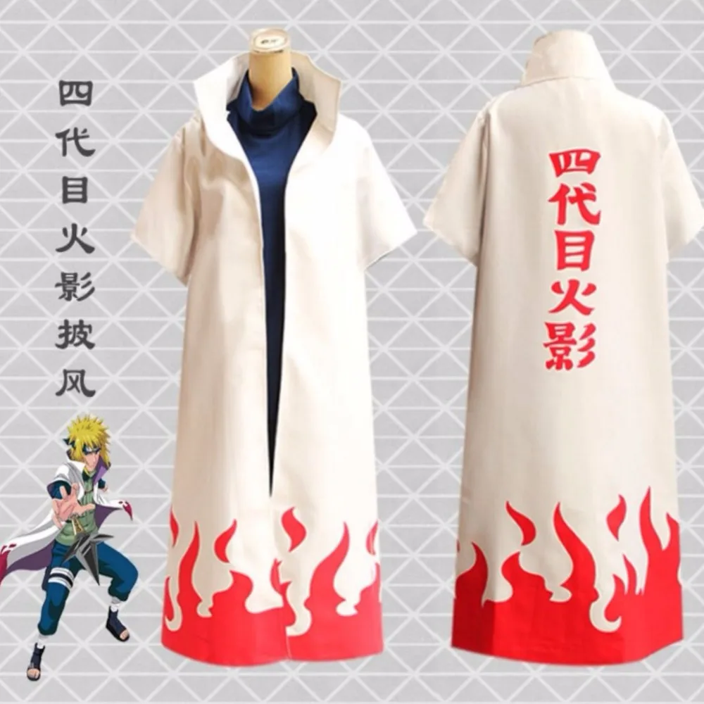 Naruto Yondaime Hokage Manto Branco de Poeira casaco Cosplay Traje