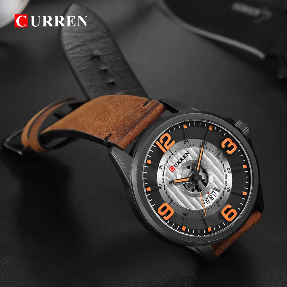 Мужские часы Топ бренд CURREN кожаные Наручные часы Аналоговые армейские военные кварцевые часы мужские водонепроницаемые часы модные Relojes Hombre